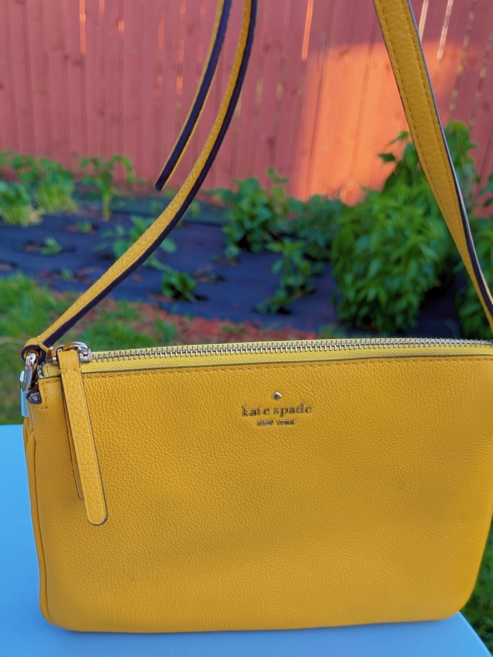 Kate Spade New York Yellow Leather Crossbody Bag